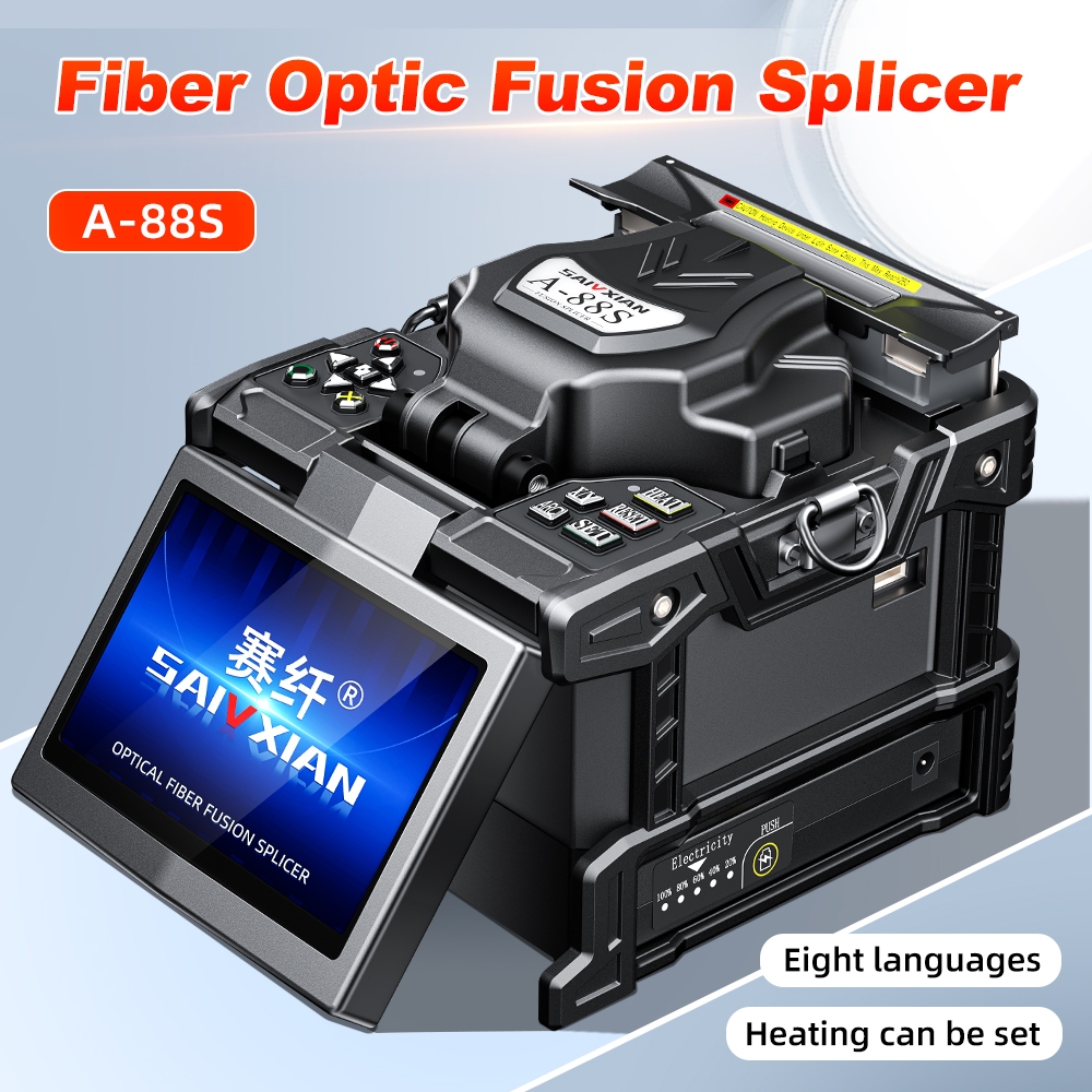 SAIVXIAN Automatic Optical Fiber Fusion Splicer 4 มอเตอร์สายการกําหนดค่าสูง splicer