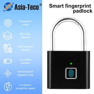 Waterproof Fingerprint Padlock, Smart Keyless Entry, Anti-Theft, USB Charge, Outdoor Security for Bike, Gym, Locker, Luggage