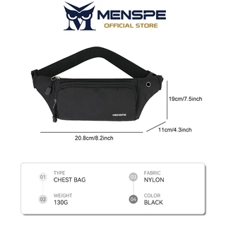 Menspe Mens กระเป๋าคาดเอวกีฬา Unisex Cross Body Bag กระเป๋าคาดหน้าอกปรับกระเป๋าวิ่งกันน้ําออกกําลังกาย