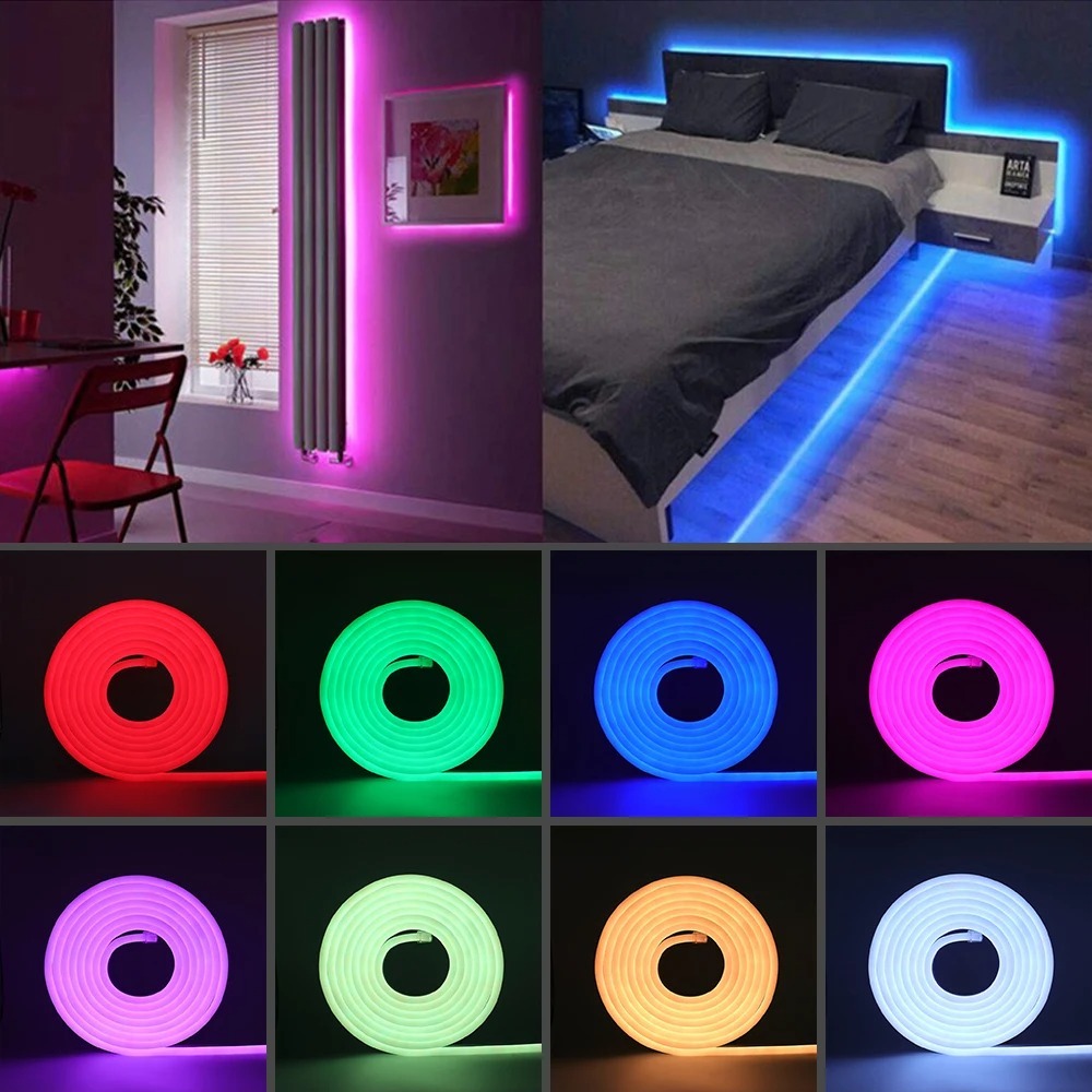 1-5 เมตร 12V นีออนแถบแสง LED 2835 120LED/M IP67 กันน้ํา DIY แถบไฟแบบยืดหยุ่นตกแต่งบรรยากาศ