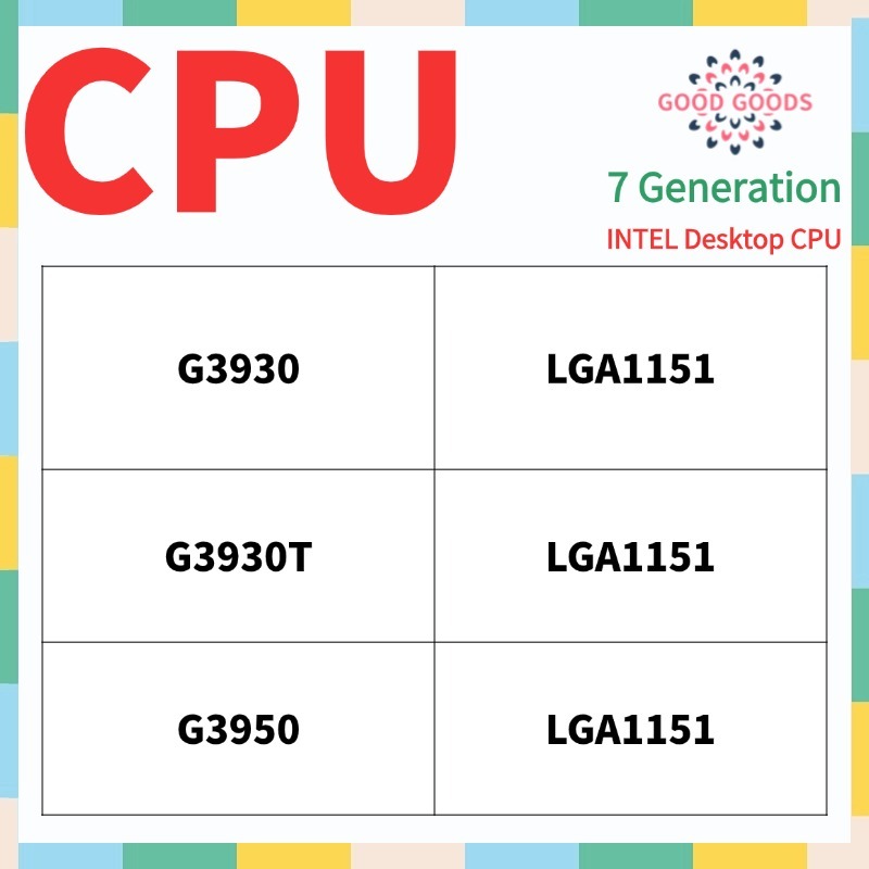 G3930 G3930T G3950 7th generation INTEL Celeron Desktop CPU LGA1151