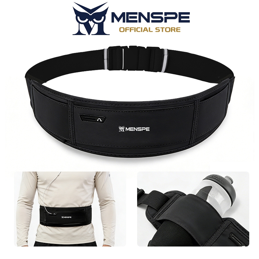 MENSPE กระเป๋าคาดเอวกีฬาปรับได้กันน้ําเข็มขัดวิ่ง Fanny Pack พร้อมแถบสะท้อนแสงสําหรับออกกําลังกายกีฬากลางแจ้ง