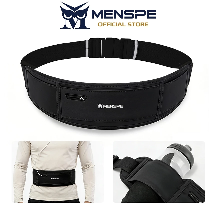 MENSPE กระเป๋าคาดเอวกีฬาปรับได้กันน้ําเข็มขัดวิ่ง Fanny Pack พร้อมแถบสะท้อนแสงสําหรับออกกําลังกายกีฬากลางแจ้ง