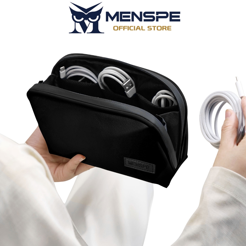 Menspe กระเป๋าจัดเก็บอุปกรณ์อิเล็กทรอนิกส์ สายเคเบิ้ล USB อเนกประสงค์ ขนาดใหญ่