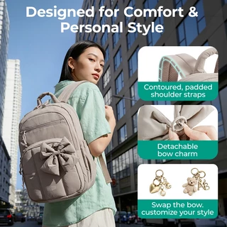 BAGSMART 15.6 นิ้ว กระเป๋าเป้สะพายหลังสำหรับแล็ปท็อป ออกแบบมาเพื่อความสะดวกในการสวมใส่ ใช้งานได้หลากหลายโอกาส เช่น การเดินทางและการศึกษา เหมาะสำหรับทั้งผู้หญิงและผู้ชาย