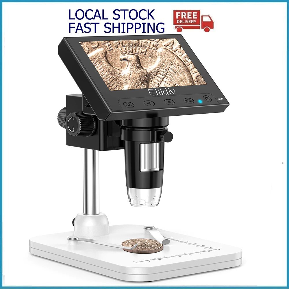 Elikliv EDM4 1000x กล้องจุลทรรศน์ดิจิตอลสําหรับอิเล็กทรอนิกส์บัดกรี PCB ซ่อมโทรศัพท์พร้อมกล้องจุลทรร