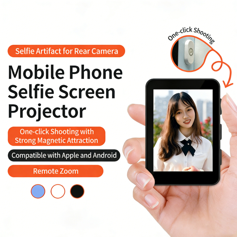 Vlog Selfie Monitor หน้าจอสําหรับโทรศัพท์, กล้องด้านหลังสําหรับ Selfie Vlog Live Stream Magnetic Mou