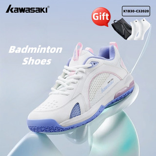 KAWASAKI คาวาซากิ 2025 ใหม่รองเท้าแบดมินตันรองเท้า Pickleball K1B30-C32020 ผู้หญิงและผู้ชาย Professional Training Anti slip ทนทาน Shock Absorbing Retro กีฬารองเท้า