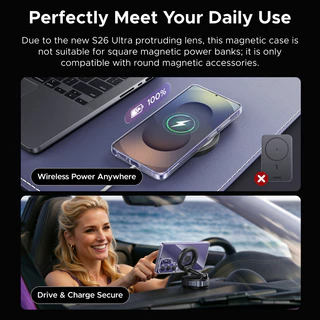 【Samsung S26 Series】UGREEN เคสโทรศัพท์แม่เหล็กโปร่งใสหรือสีดำ ป้องกันกระแทก Crystal Clear Original Protection Series Magnetic Transparent Phone Case สําหรับ Samsung S26 Ultra