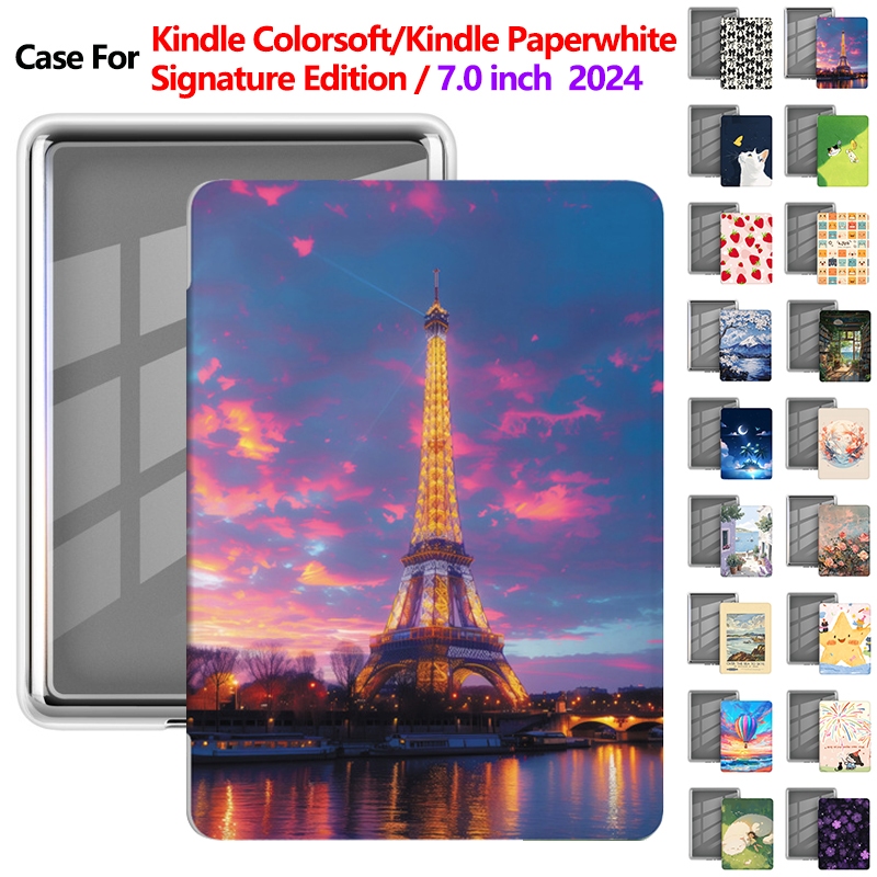 สําหรับ 2024 KINDLE Colorsoft Paperwhite Signature Edition SA569P 7.0 นิ้วน่ารักการ์ตูนอะคริลิคหนังฝ