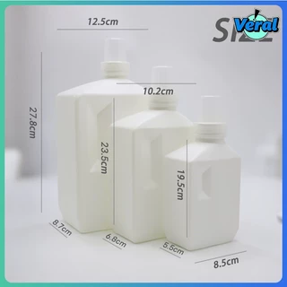Veral🔥ขวดรีฟิล ใส่น้ำยา ใส่ของเหลวอื่นๆ แบบเติม ความจุขนาด500/1000/2000 ML ทรงสีเหลี่ยม มีฝาปิด พลาสติกดี สำหรับใส่น้ำยาซักผ้า（สติ๊กเกอร์ป้ายแถม）