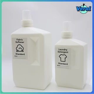 Veral🔥ขวดรีฟิล ใส่น้ำยา ใส่ของเหลวอื่นๆ แบบเติม ความจุขนาด500/1000/2000 ML ทรงสีเหลี่ยม มีฝาปิด พลาสติกดี สำหรับใส่น้ำยาซักผ้า（สติ๊กเกอร์ป้ายแถม）