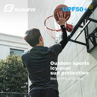 SolidFitr Arm Sleeves 1 Pair ปลอกแขนฤดูร้อน พร้อมปลอกนิ้ว เย็น-เย็น สำหรับปั่นจักรยานกลางแจ้งและกีฬา ออกกำลังกาย UPF50+