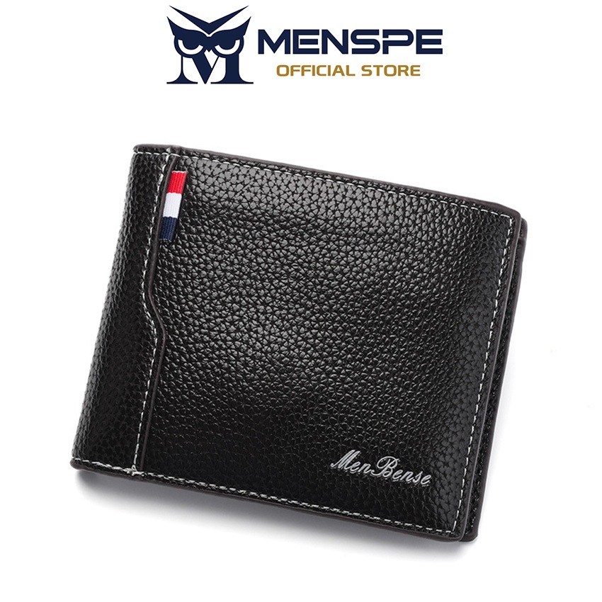 MENSPEกระเป๋าสตางค์ หนัง PU ใบสั้น ใส่บัตรเครดิต เหรียญได้หลายตําแหน่ง สไตล์นักธุรกิจ สําหรับผู้ชาย