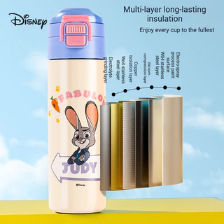 Disney กระติกน้ําร้อนสําหรับเด็ก ดิสนีย์ ขวดน้ําเฉพาะโรงเรียน 316 เกรดอาหารหมีสตรอเบอร์รี่ชายและหญิงระดับประถมศึกษาโดยตรงถ้วยดื่ม