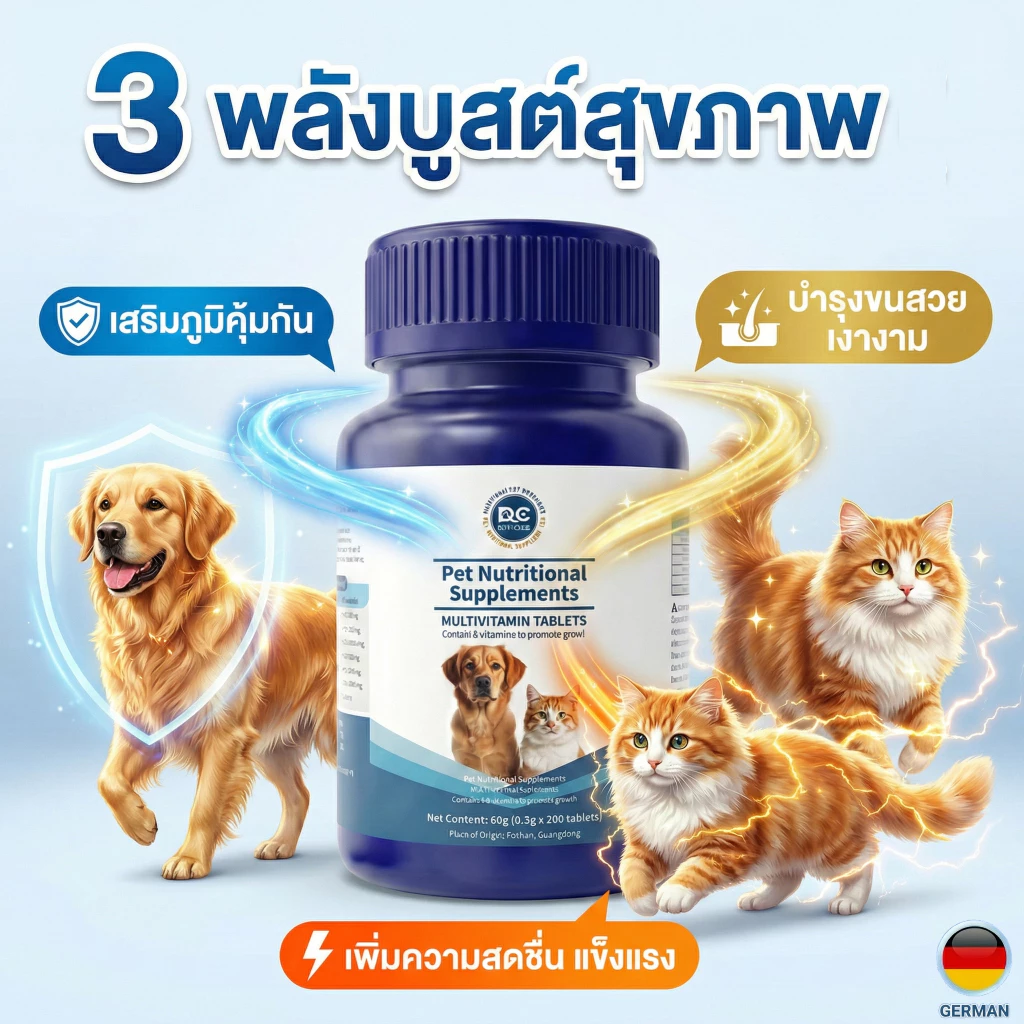 [200 เม็ด] PetClear มัลติวิตามิน อาหารเสริมสัตว์เลี้ยง แก้ปัญหาขนร่วง ผิวแพ้ง่าย บำรุงเลือด สุขภาพแข thumbnail 6