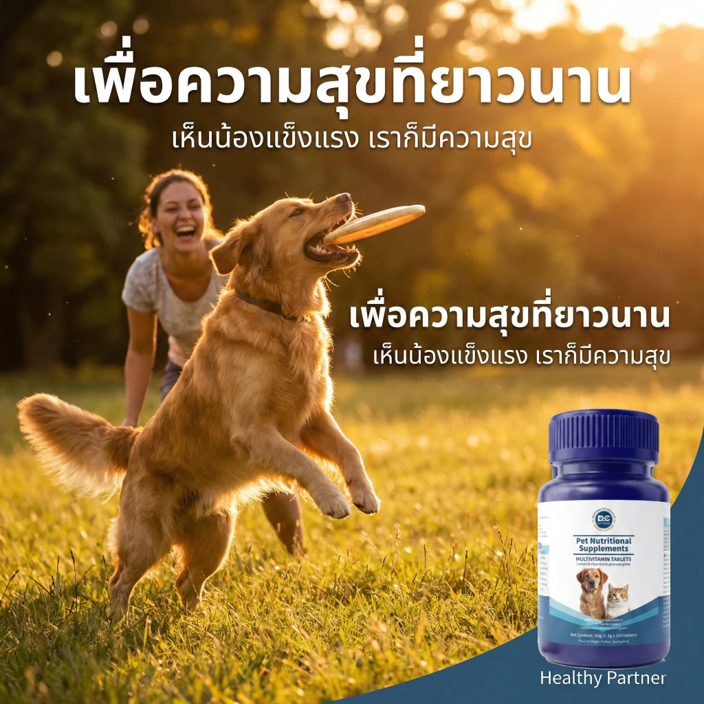 [200 เม็ด] PetClear มัลติวิตามิน อาหารเสริมสัตว์เลี้ยง แก้ปัญหาขนร่วง ผิวแพ้ง่าย บำรุงเลือด สุขภาพแข thumbnail 4