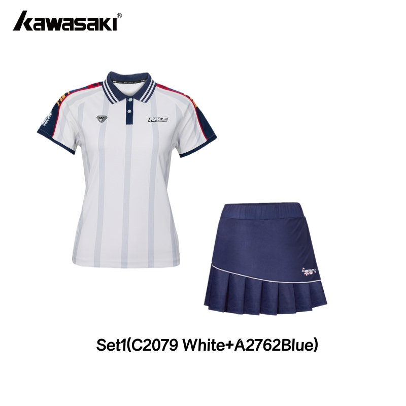 KAWASAKI คาวาซากิผู้หญิงแบดมินตันเทนนิส Pickleball เสื้อโปโลต้านเชื้อแบคทีเรียน้ําหนักเบาแห้งเร็วกีฬาแขนสั้น C2079&A2762&B2764&C2786&C2790&C2785