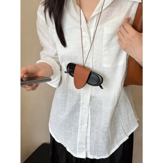 Cyxus ที่ใส่แว่นตา หนังแกะ PU สีน้ำตาล โมเดล 7801Z57