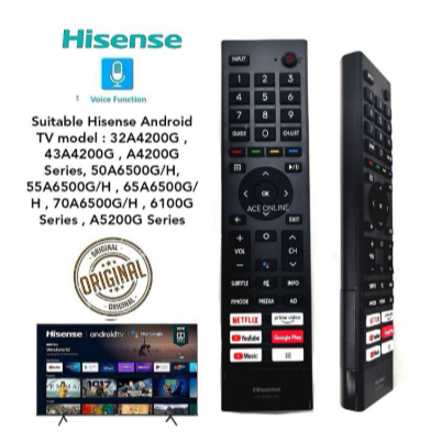 ERF3K80H(2K) สําหรับ Hisense TV Voice รีโมทคอนโทรล W YouTube Netflix