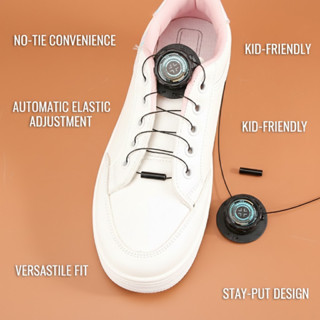 ปุ่มหมุนเชือกผูกรองเท้าอัตโนมัติยืดหยุ่นไม่มีผูกกีฬารองเท้าว…