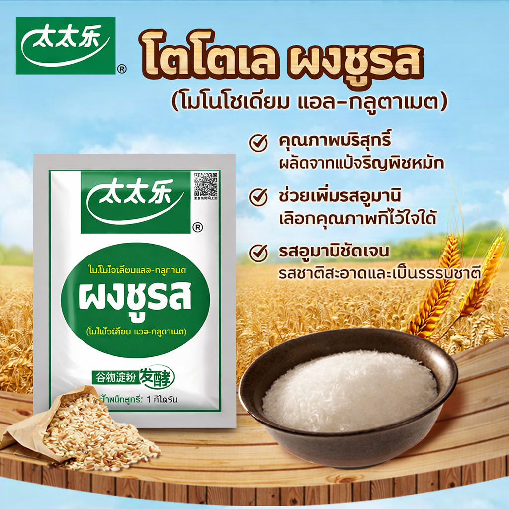 Totole 99% โซเดียมกลูตาเมต 1กก. – สารเพิ่มประสิทธิภาพกลิ่นธรรมชาติสําหรับทําอาหารและซุป