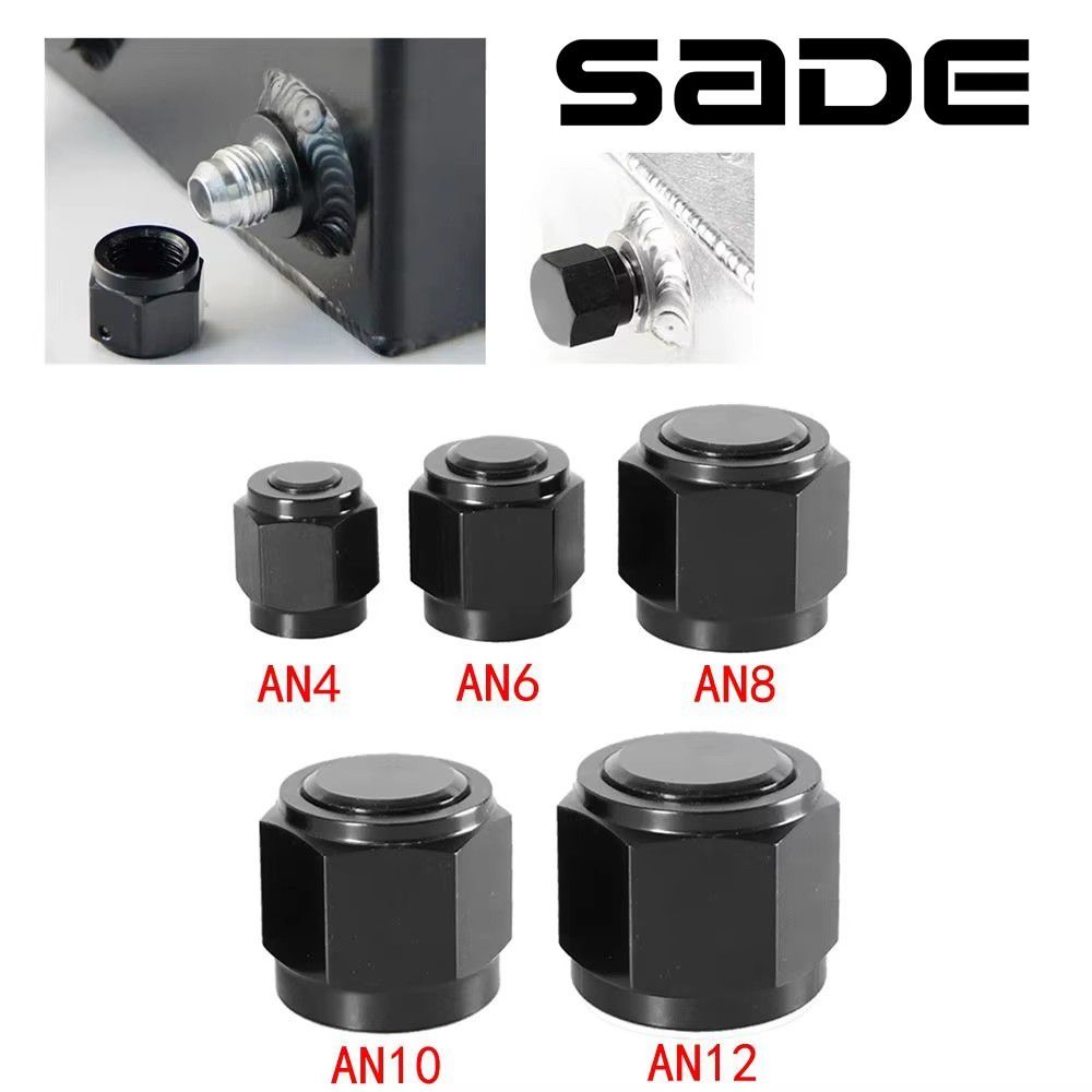 SADE 1PC อลูมิเนียมคุณภาพสูงสีดํา Hex หัว AN4 AN6 AN8 AN10 AN12 อะแดปเตอร์หญิง Flare End Cap ปลั๊กข้อต่อหลอด