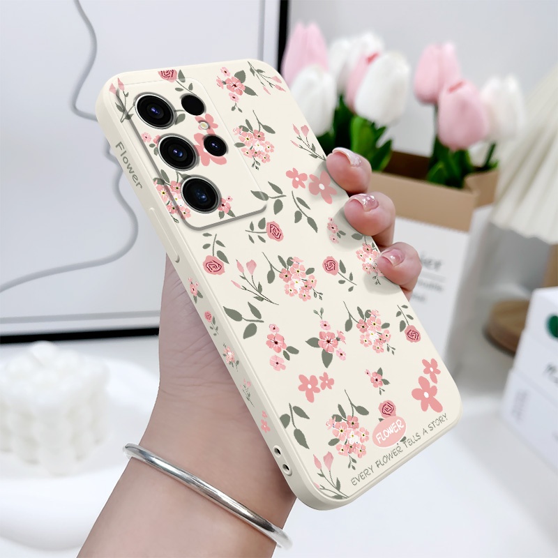 เคสโทรศัพท์สําหรับ Samsung Galaxy S26 Plus Ultra 5G ดอกไม้สีชมพูซิลิโคน ราคา ถูกที่สุด ดีลบีเคเค แกลเลอรีภาพที่ 6