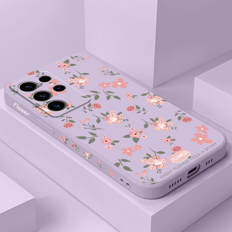 เคสโทรศัพท์สําหรับ Samsung Galaxy S26 Plus Ultra 5G ดอกไม้สีชมพูซิลิโคน ราคา ถูกที่สุด ดีลบีเคเค แกลเลอรีภาพที่ 2