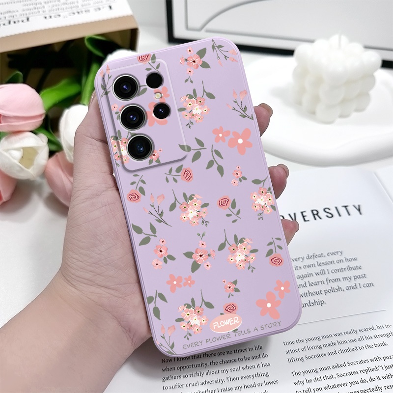 เคสโทรศัพท์สําหรับ Samsung Galaxy S26 Plus Ultra 5G ดอกไม้สีชมพูซิลิโคน ราคา ถูกที่สุด ดีลบีเคเค แกลเลอรีภาพที่ 4