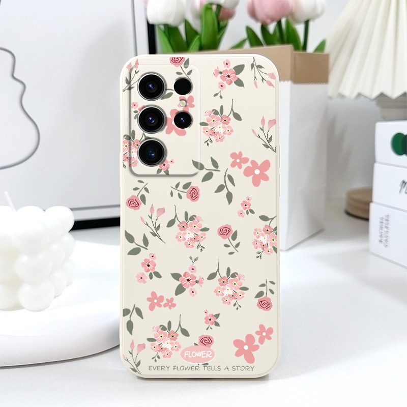เคสโทรศัพท์สําหรับ Samsung Galaxy S26 Plus Ultra 5G ดอกไม้สีชมพูซิลิโคน ราคา ถูกที่สุด ดีลบีเคเค แกลเลอรีภาพที่ 3