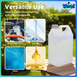 Veral🔥1L/2.5/5Lขวดพลาสติก HDPE ฝาปิดถังเก็บของ ภาชนะเก็บของอเนกประสงค์ ขวด PETG (ป้องกันการรั่วซึมและทนทานต่อสารเคมี)
