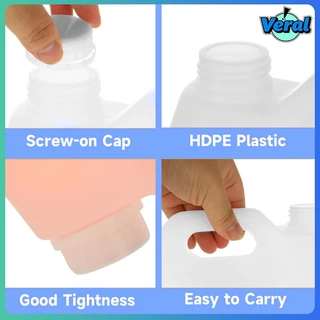 Veral🔥1L/2.5/5Lขวดพลาสติก HDPE ฝาปิดถังเก็บของ ภาชนะเก็บของอเนกประสงค์ ขวด PETG (ป้องกันการรั่วซึมและทนทานต่อสารเคมี)
