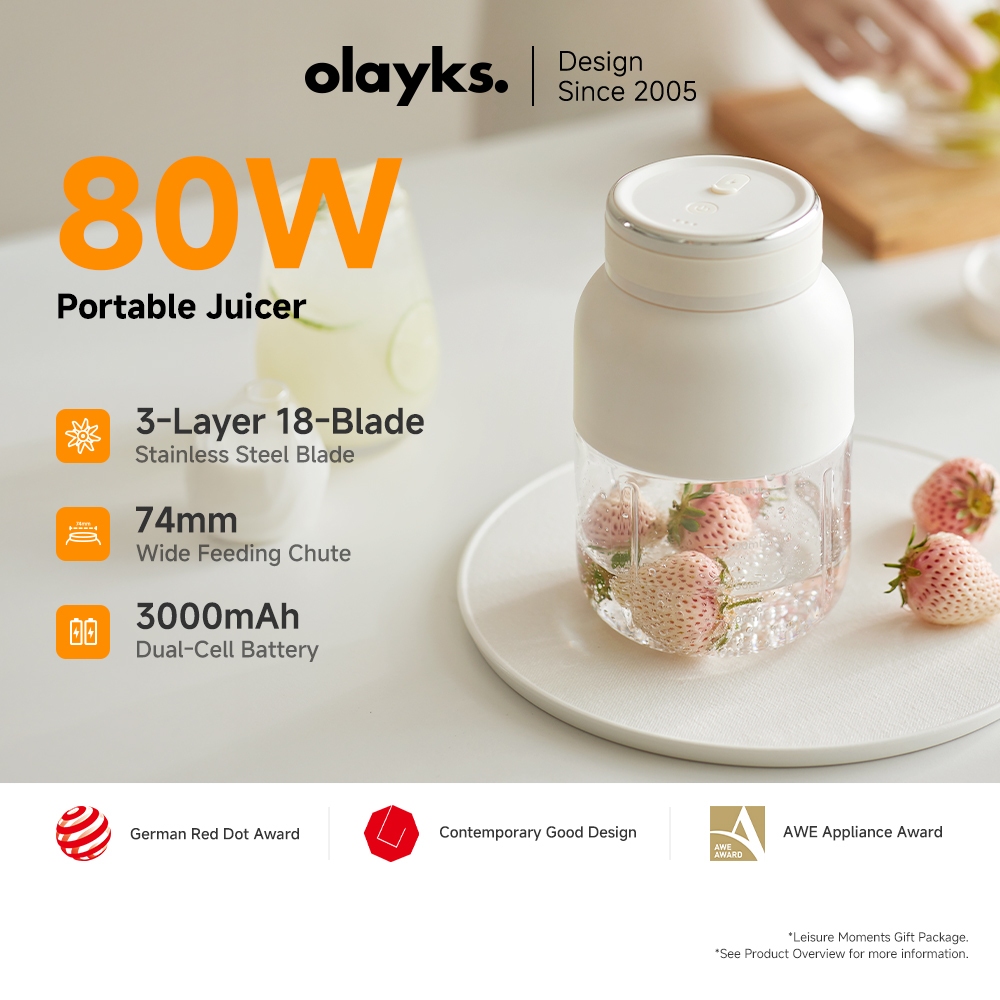 Olayks เครื่องปั่นแบบพกพา สำหรับทำเชคและสมูทตี้ พร้อมแก้วน้ำเดินทางขนาด 1000ml ชาร์จผ่าน USB ได้ แก้วและฝาปิดปลอดสาร BPA เหมาะสำหรับใช้ในครัว ออฟฟิศ เดินทาง และฟิตเนส