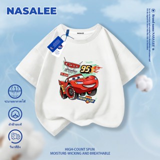 【จัดส่งในวันเดียวกัน】เสื้อยืดแขนสั้นสีดำสำหรับเด็ก NASA ผ้าค…