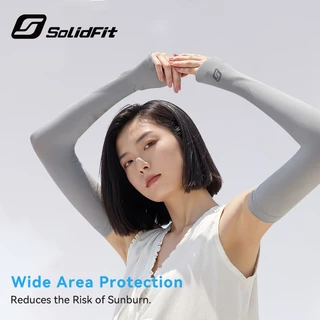 SolidFit Arm Sleeves ปลอกแขนฤดูร้อน พร้อมปลอกนิ้ว กันแสง UV เย็น-เย็น สำหรับปั่นจักรยานและกีฬา ออกกำลังกาย กลางแจ้ง
