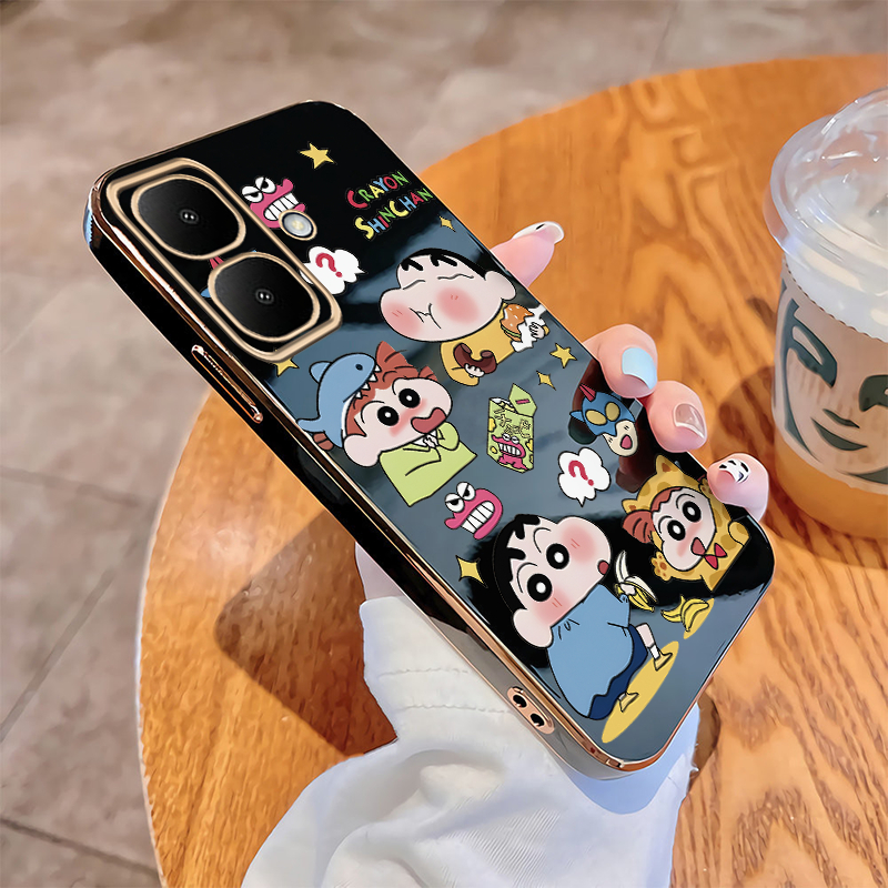 Infinix Smart 10 Smart10 X6725 Crayon Shin-chan เคสน่ารักเคลือบเคลือบเงาเคสโทรศัพท์กันกระแทก