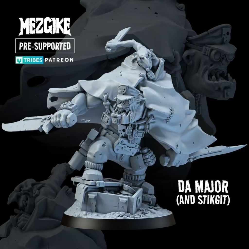 Warhammer Orc Boss Assassin War Chess การพิมพ์ 3D 40K แม่พิมพ์สีขาว gjq7