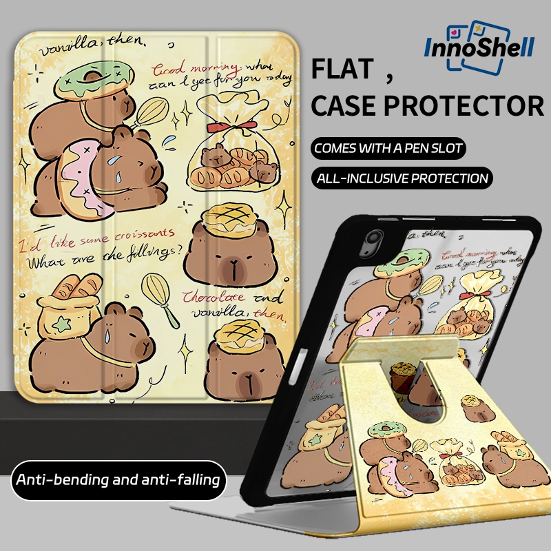 เคสไอแพด น่ารัก คาปิบารา หมุนได้ทุกทิศทาง สำหรับ Gen10/11 Gen7/8/9 Air7/Air6 pro10.5 10.5 ใช้ได้จริง