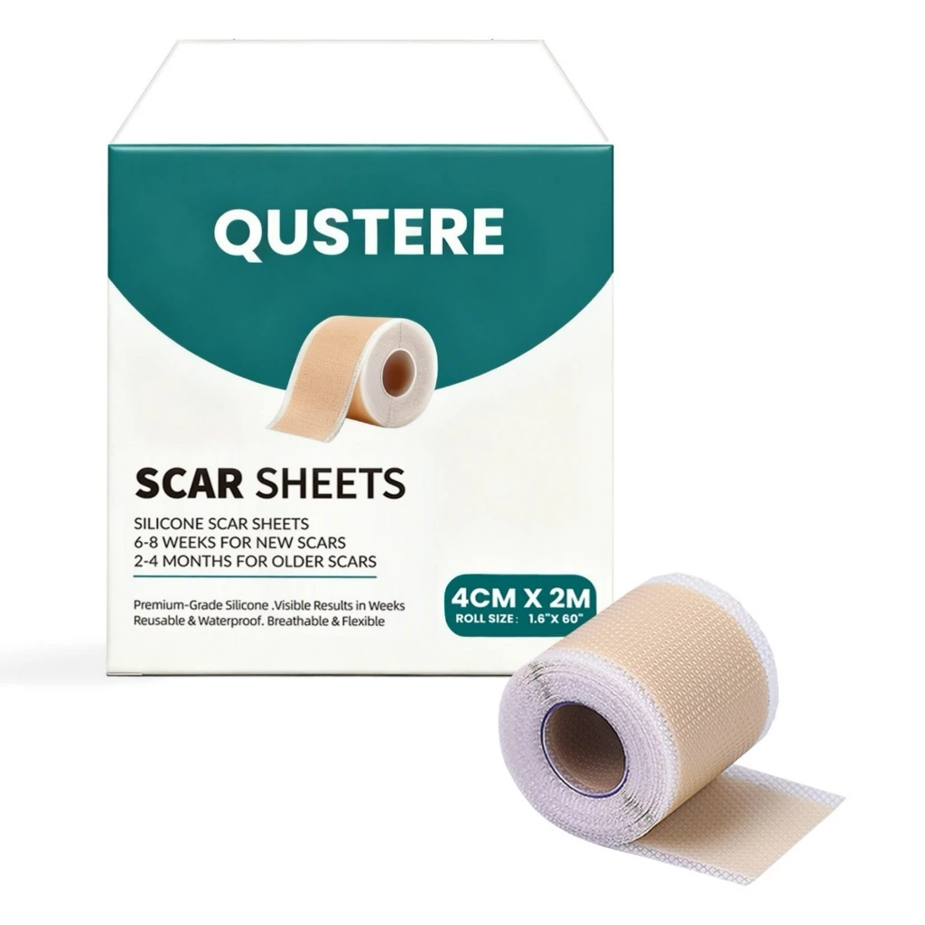 QUSTERE ซิลิโคน Skin Care เทป 2M ม้วน (1.6" x 60") แผ่นแปะผิวกันน้ําอ่อนโยนสําหรับผิวแพ้ง่าย แผ่นแปะสิว - รูปที่ 1