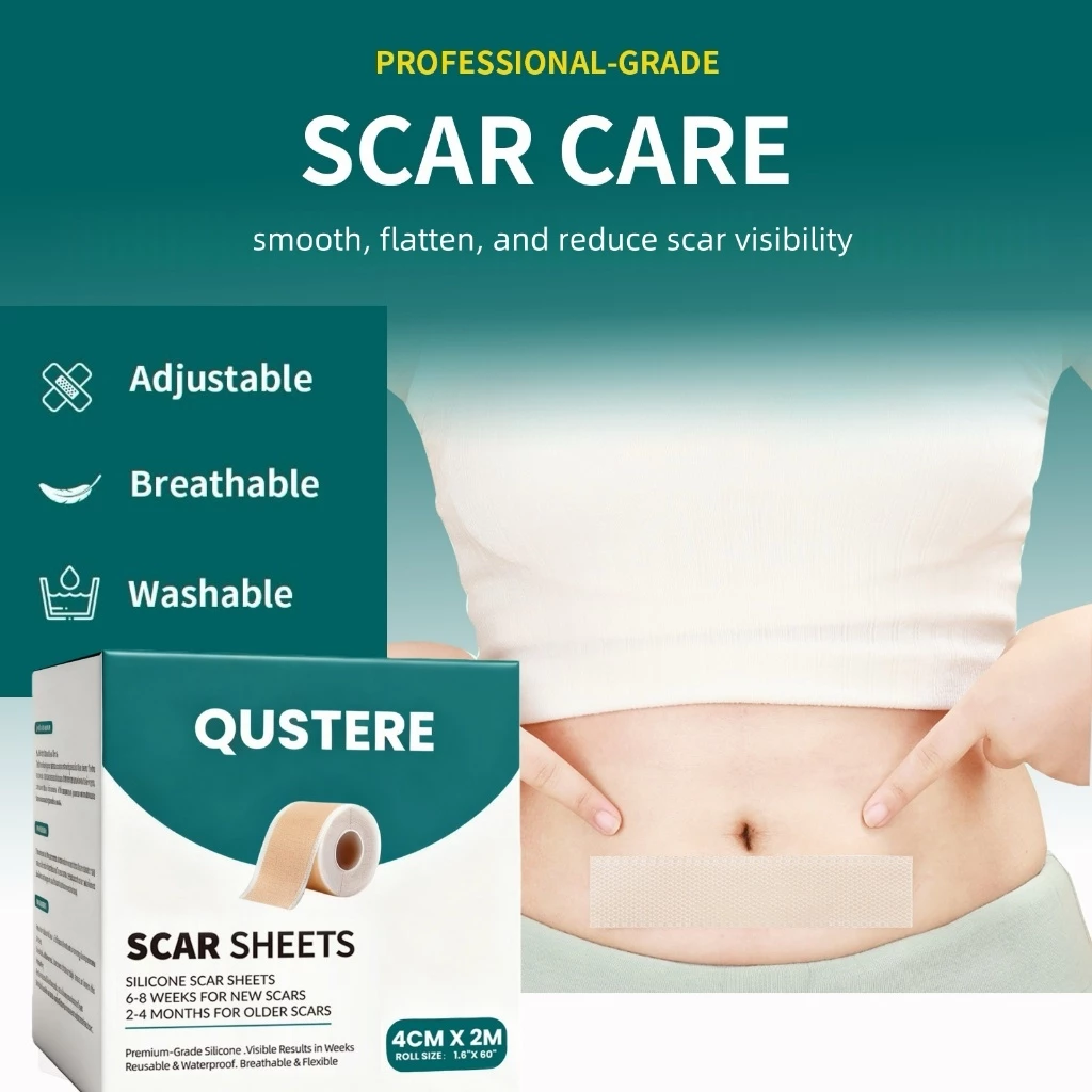 QUSTERE ซิลิโคน Skin Care เทป 2M ม้วน (1.6" x 60") แผ่นแปะผิวกันน้ําอ่อนโยนสําหรับผิวแพ้ง่าย แผ่นแปะสิว thumbnail 6