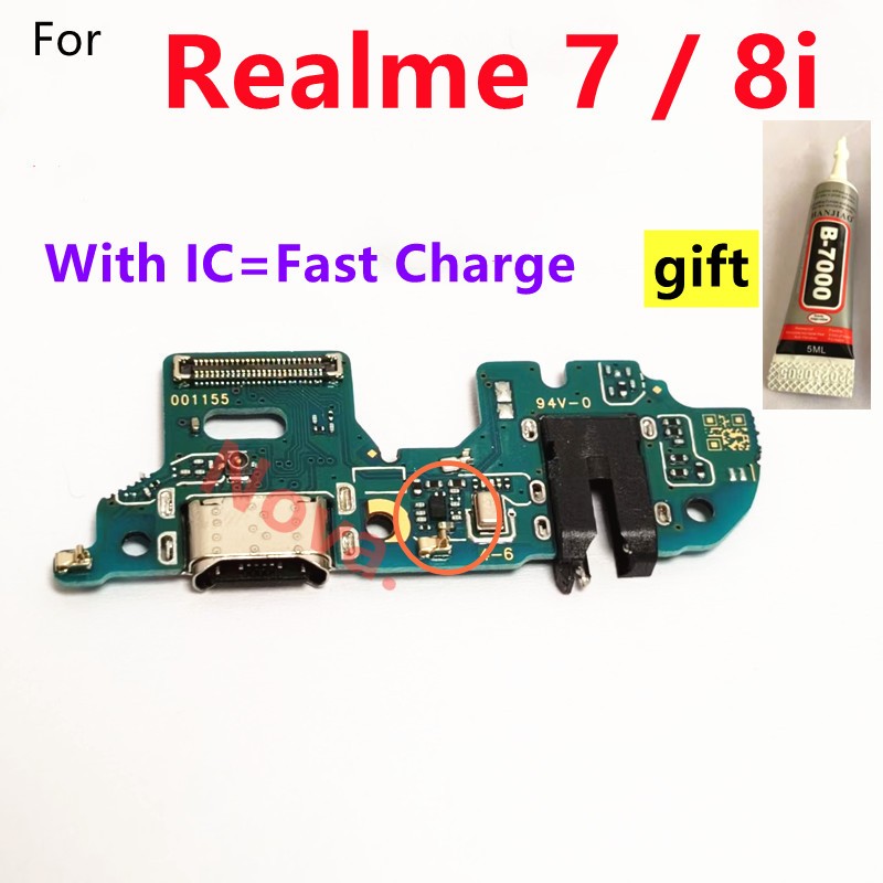 แท่นชาร์จสําหรับ Realme 7 / 8i Fast Charge Port Flex Cable Dock เปลี่ยน + ของขวัญฟรี 1 ชิ้น 5 มิลลิล