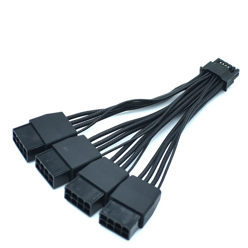 16AWG ลวดอ่อนพร้อมสายลายถักเปีย 4x8 Pin to PCI-e 5.0 12VHPWR ATX3.0 600W 16 Pin Power สําหรับ RTX 30