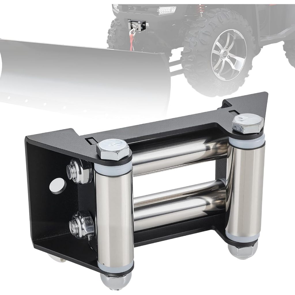 4-7/8" Winch Roller Fairlead Guide for ATV UTV, 4 Way Universal 2000-3500 Lbs Heavy Duty Winch Cable