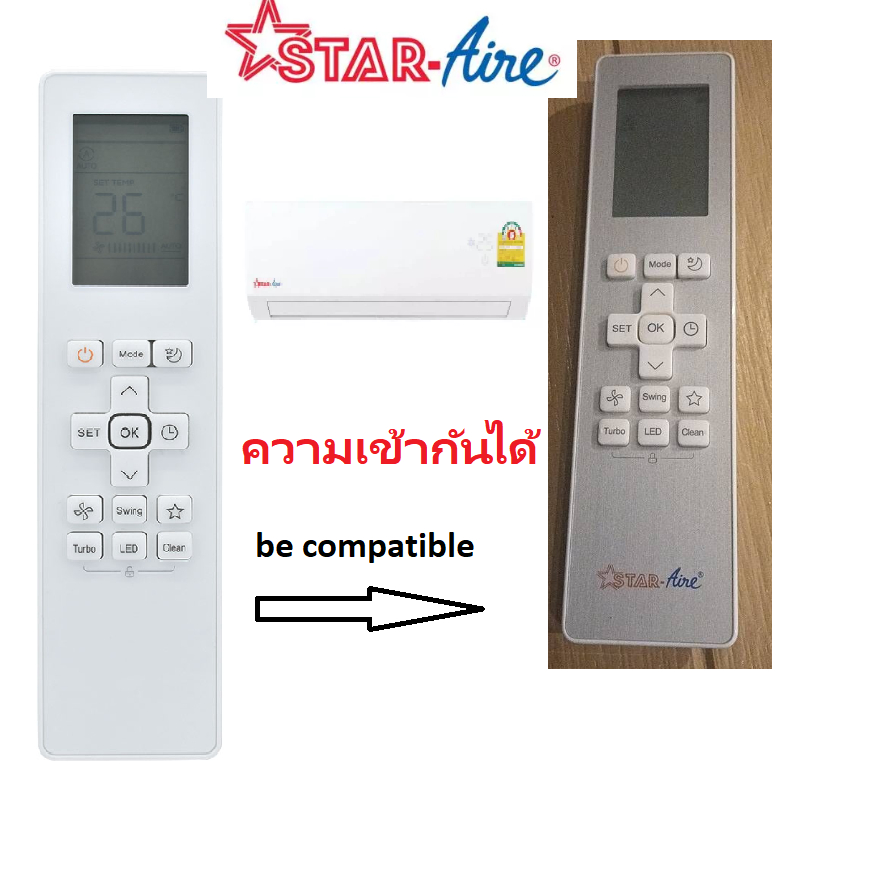 ออกใบแจ้งหนี้ เตรียมส่ง รีโมทคอนโทรล Starair air RG10B(G)/BGEF v2 รีโมทคอนโทรลเดิม. ทรงนี้เปลี่ยนได้ทุกรุ่น