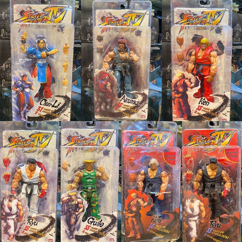16 ซม.ญี่ปุ่น Capcom เกมต่อสู้ Akuma Ryu Chun-Li Guile Blister กล่อง PVC Action Figure เดสก์ท็อปตกแต่งตุ๊กตาของเล่น