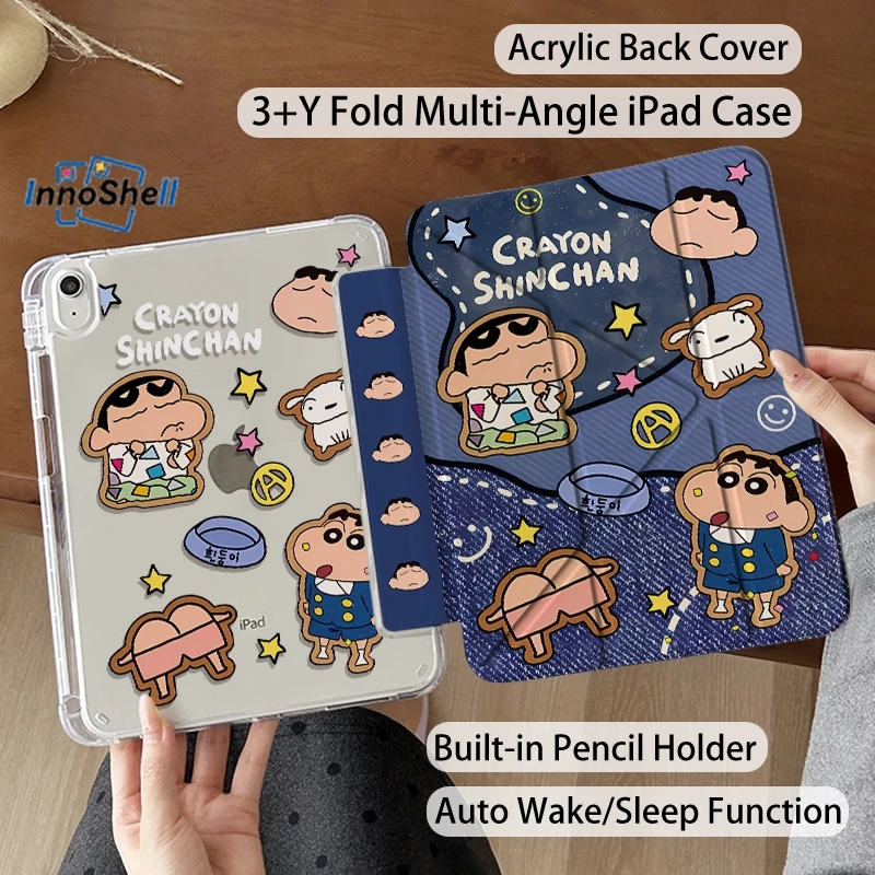 ✨พร้อมส่ง✨เคสiPad Gen11/10 Air11 Air6/Air7 Pro10.5 แอร์4/5 10.9 Gen7/8/9 โปร11นิ้ว Crayon Shin-chan