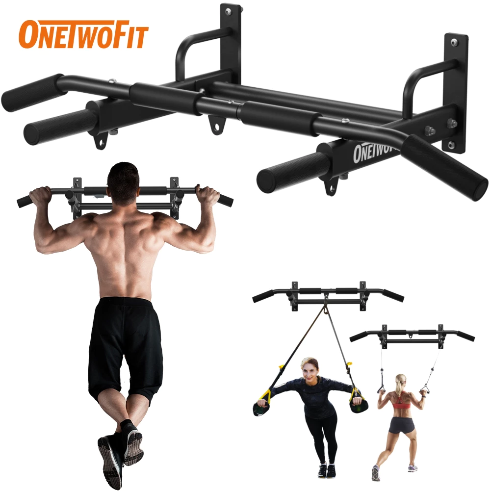 OneTwoFit บาร์โหนติดผนัง บาร์ดึงข้อ หรือกําแพง สำหรับติดถาวร ยืดตัว บริหารหน้าท้อง รับน้ำหนักได้ 200KG