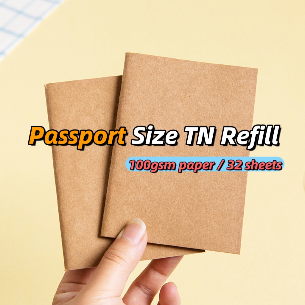 TN Passports Size Travelers Notebook Refill Thread-stitched Planner Insert Blank Grid Line Notepad