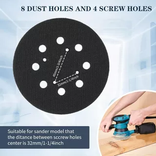 2PCS 125mm Random Orbital Sander Backing Pad | แผ่นขัดแบบห่วงตะขอขนาด 5 นิ้ว | 8 หลุม